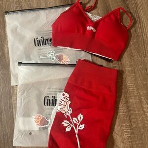Civil Regime Women's Red Activewear Set